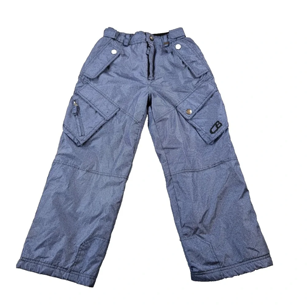 CB Boy's Ski Snow Pants Adjustable Waist Elastic Ankle Pockets Galore Size 10 - Picture 1 of 14